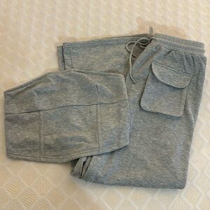 CIDER comfy grey corset sweatpants set NWOT